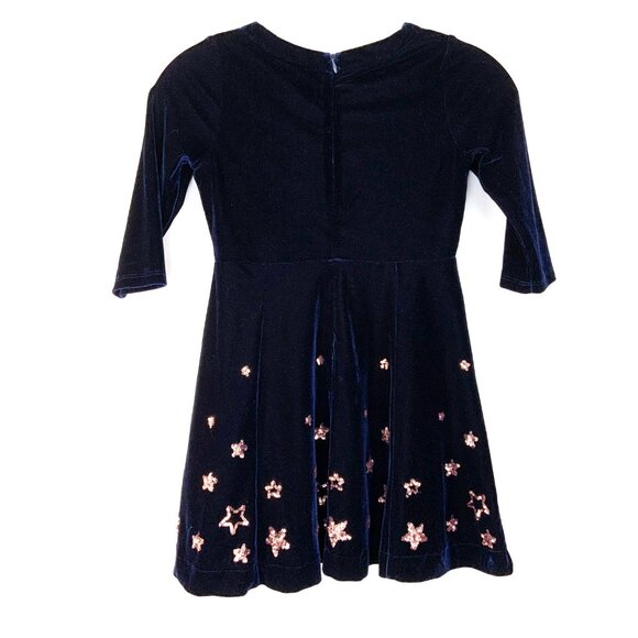 Mini Boden Girls 6-7 Years Navy Velvet Gold Stars Dress - Picture 6 of 16